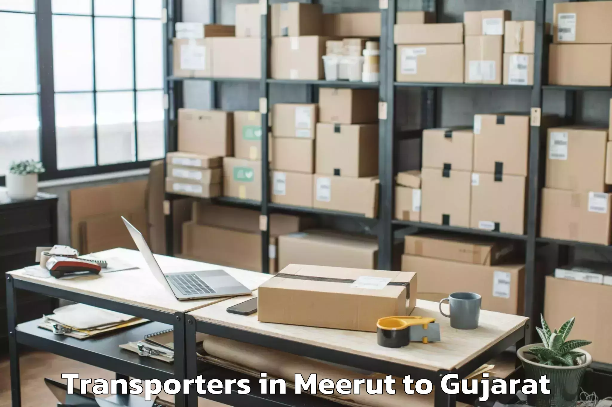 Get Meerut to Halvad Transporters